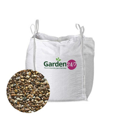 Garden247 10mm Pea GravelNatural StonePremium Aggregate Bulk Bag850 Kilos from B&Q