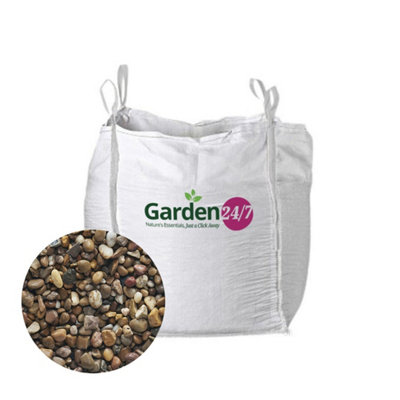 Garden247 20mm Pea GravelNatural StonePremium Aggregate Bulk Bag850 Kilos from B&Q