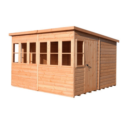 Shire Sun Pent 10X10 Sd Shiplap Style B Potting Sheds from B&Q