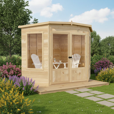 Shire Premium Corner SummerhouseRamsey 7X7 With Double Doors And Opening Windows from B&Q