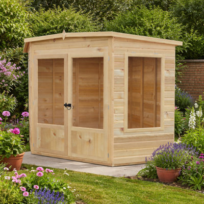 Shire Premium Corner SummerhouseRamsey 8X8 With Double Doors And Opening Windows from B&Q