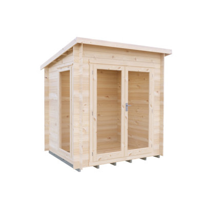 B&Q -  Tilney Log Cabin 6X7 With Double Doors And Opening Windows