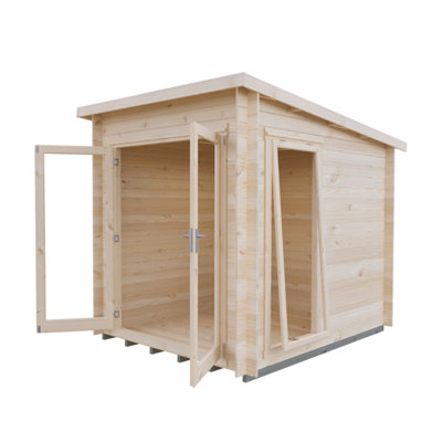 B&Q -  Tilney Log Cabin 8X7 With Double Doors And Opening Windows