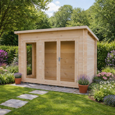 B&Q -  Tilney Log Cabin 6X10 With Double Doors And Opening Windows