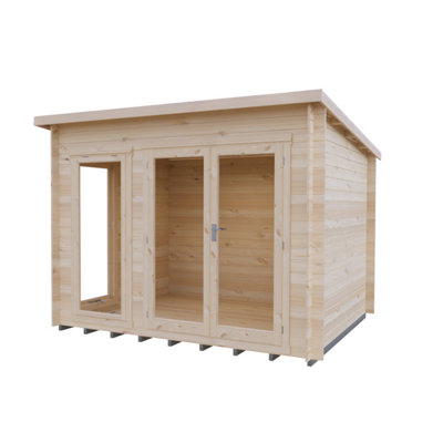 B&Q -  Tilney Log Cabin 8X10 With Double Doors And Opening Windows