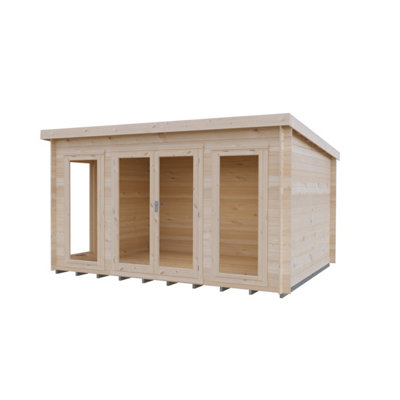 B&Q -  Tilney Log Cabin 10X13 With Double Doors And Opening Windows