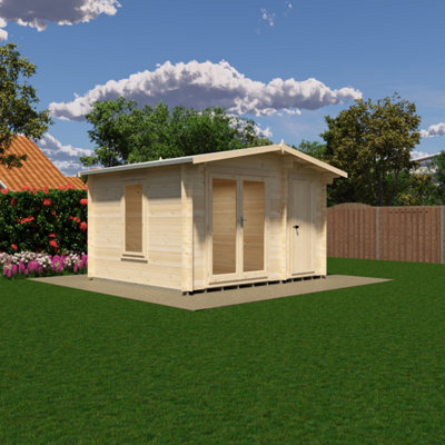 Shire Spalding Log Cabin 12X10 With Double DoorsOpening Window & Storage Room from B&Q