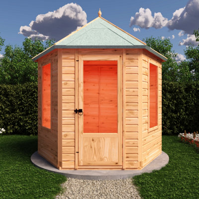 Shire Welton Hexagonal 8X7Ft Summerhouse With 2 Opening Windows from B&Q