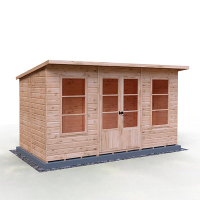 Shire Dahlia 12X6 Pent Summerhouse With Double Doors And Two Opening Windows