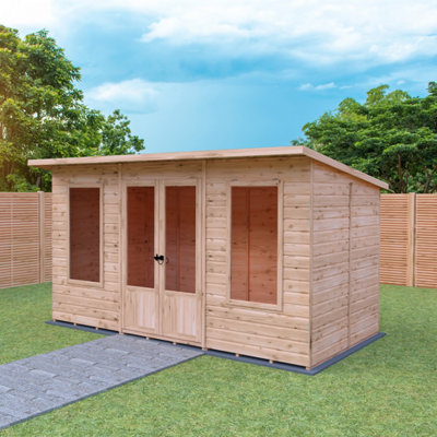 Shire Peony 12X6 Pent Summerhouse With 2 Opening Windows