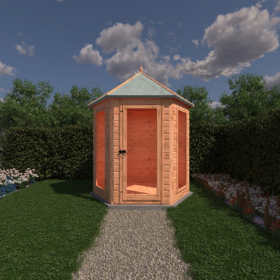 Shire Kendall Hexagon Summerhouse With 2 Opening Windows from B&Q