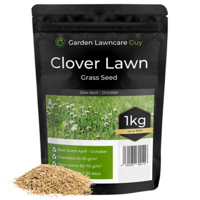 Garden Lawncare Guy Clover Lawn Seed95% Grass Seed With 5% White Clover1Kg from B&Q