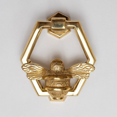 Brass bee Brass Bumblebee Door Knocker With Honeycomb DesignBrass Finish from B&Q