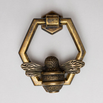 Brass bee Brass Bumble Bee Door Knocker With Honeycomb DesignHeritage Finish from B&Q