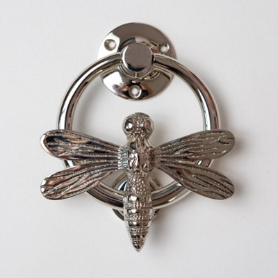 Brass bee Brass Dragonfly Door Knocker With RingNickel Finish from B&Q