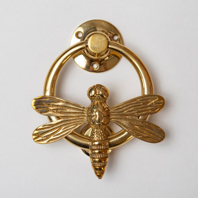 Brass bee Brass Dragonfly Door Knocker With RingBrass Finish from B&Q