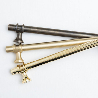Brass bee Solid Brass Plain Kitchen Pull Handles & Knobs Polished Brass Tbar from B&Q