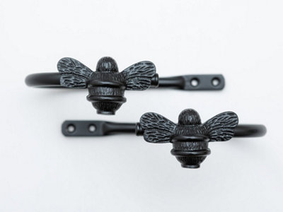 Brass bee Bee Curtain HoldbacksBlack Finish from B&Q