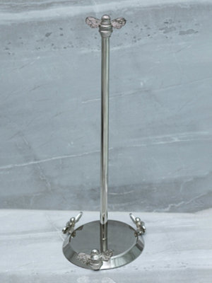 Brass Bee Toilet Roll Stand With 3 Bee Nickel from B&Q