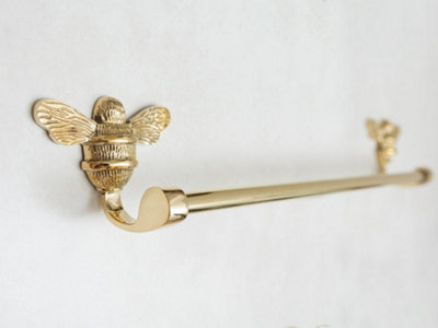 Brass Bee Towel Rail With Bee Nickel from B&Q