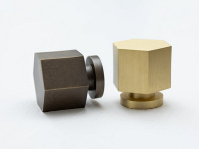 Brass bee Brass Hexagonal Tall Knob With No Borders Antique Brass from B&Q