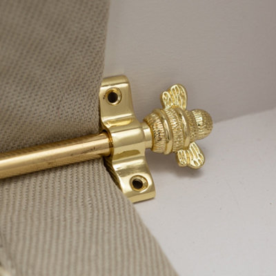 Polished Brass Finish Stair Rods With Brass Bee Finials900mm from B&Q