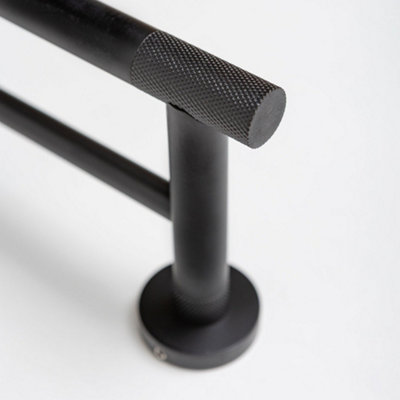 Brass bee Matte Black Knurled Bathroom Accessory Range Towel Rail from B&Q