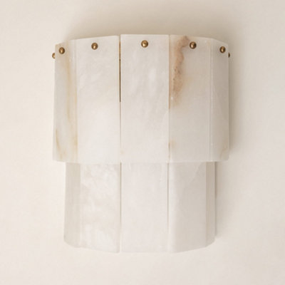 B&Q -  Alabaster Wall Light. Solid Brass Wall Sconce. Antique Brass Antique Brass