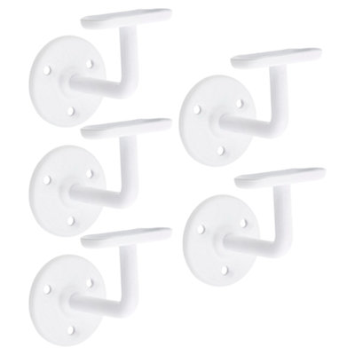 B&Q -  Handrail Bannister Support Stair Rail Bracket White63mmPack Of 5