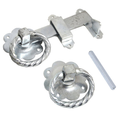 Betley Butterfly Ring Gate Latch Zinc Plated 6" 150mm Twisted Ring Silver Garden Gate Catch from B&Q