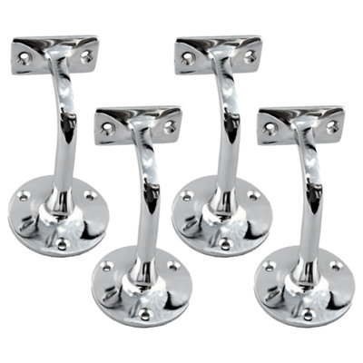 B&Q -  Handrail Bracket Bannister Stair Rail Support Chrome76mmPack Of 4