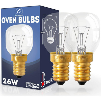 Tanness 26W Pygmy Oven BulbPack Of 2 Ses E14 Small Edison ScrewWarm White Incandescent Oven Light Bulb from B&Q