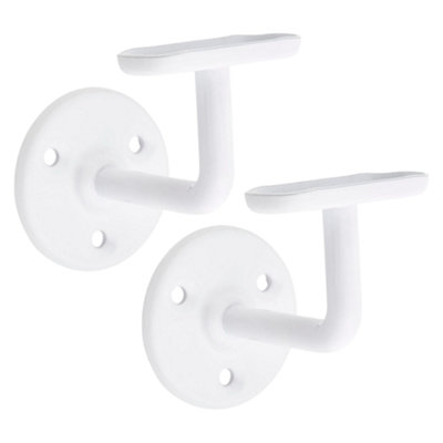B&Q -  Handrail Bannister Support Stair Rail Bracket White63mmPack Of 2