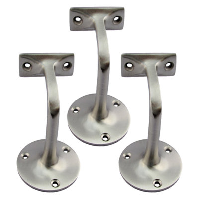 B&Q -  Handrail Bracket Bannister Stair Rail Support Satin76mmPack Of 3