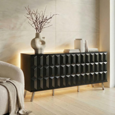 Frank Olsen Elevate Sideboard Black Led Mood Lighting from B&Q