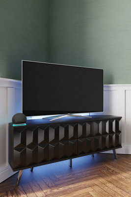 Frank Olsen Elevate Black Corner Tv Cabinet With Mood Lighting & Intelligent Eye from B&Q