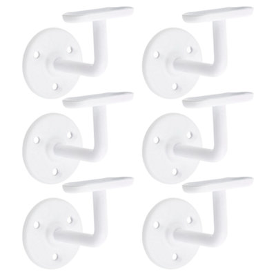 B&Q -  Handrail Bannister Support Stair Rail Bracket White63mmPack Of 6