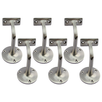 B&Q -  Handrail Bracket Bannister Stair Rail Support Satin76mmPack Of 6