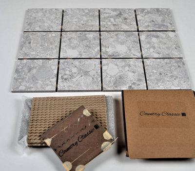 Cc Terrazzo Effect Porcelain Tiles (WhiteMatt) (Cut Sample (Apx. 100X100mm) from B&Q