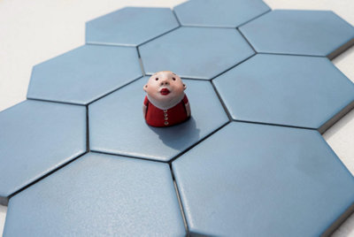 Cc Pastel Blue Hexagon Mosaic Tiles MattCut Sample (1 Piece) from B&Q
