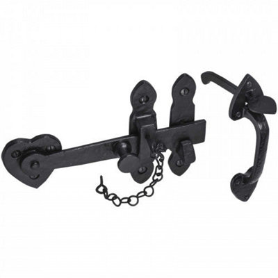 Betley Butterfly Cottage Thumb Gate Latch Black Antique 200mm Old Hill Iron Garden + FixingsCast IronAntique Black from B&Q