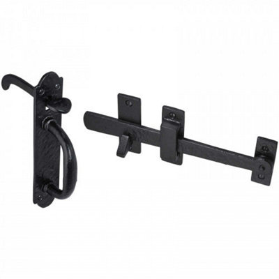 Betley Butterfly Thumb Gate Latch Black Antique 185mm Old Hill Iron Garden Cottage + FixingsCast IronAntique Black from B&Q