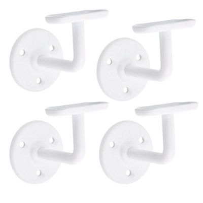 B&Q -  Handrail Bannister Support Stair Rail Bracket White63mmPack Of 4