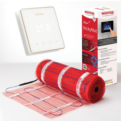Warmup 3M² Electric Underfloor Heating Sticky Mat & Element Wifi Thermostat - Rose Gold