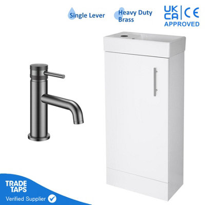 GravaHaus 400mm Freestanding Bathroom Vanity Unit With Basin & Gunmetal Tap from B&Q