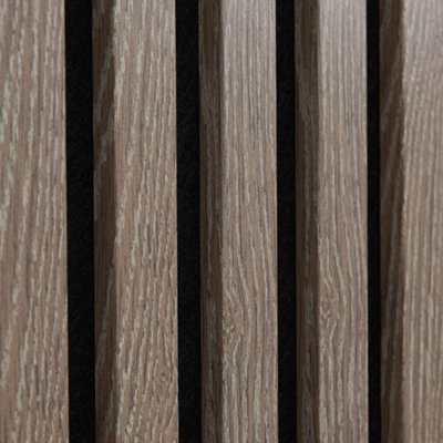 Mcw Sample Acoustic Slat Wall PanelDecorative & Sound Absorbing Wooden Slatted Wall Pannelling 220 X 100 X 21mm Walnut Dark Oak from B&Q