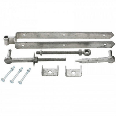 B&Q -  Adjustable Double Strap Field Gate Hinge Set For 3In GatesGalvanised 12In 300mm