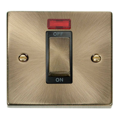 Antique Brass 1 Gang Ingot Size 45A Switch With NeonBlack TrimSe Home