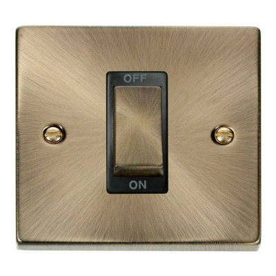 Antique Brass 1 Gang Ingot Size 45A SwitchBlack TrimSe Home