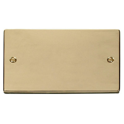 Polished Brass 2 Gang Blank PlateSe Home from B&Q